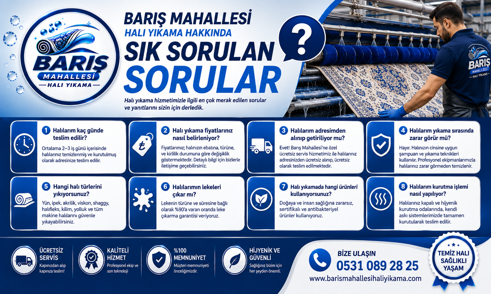 Barış Mahallesi Halı Yıkama Hakkında Sık Sorulan Sorular